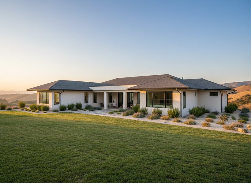 A fire-hardened California home with a Class&nbsp;A roof and well-maintained defensible space